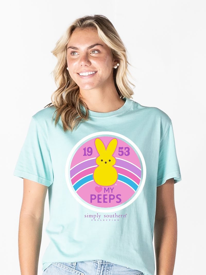 Simply Southern Peeps Logo Easter Mineral Washed - Adult & Kids T-Shirts, Sweatshirts & Hoodies apparel design preview 1