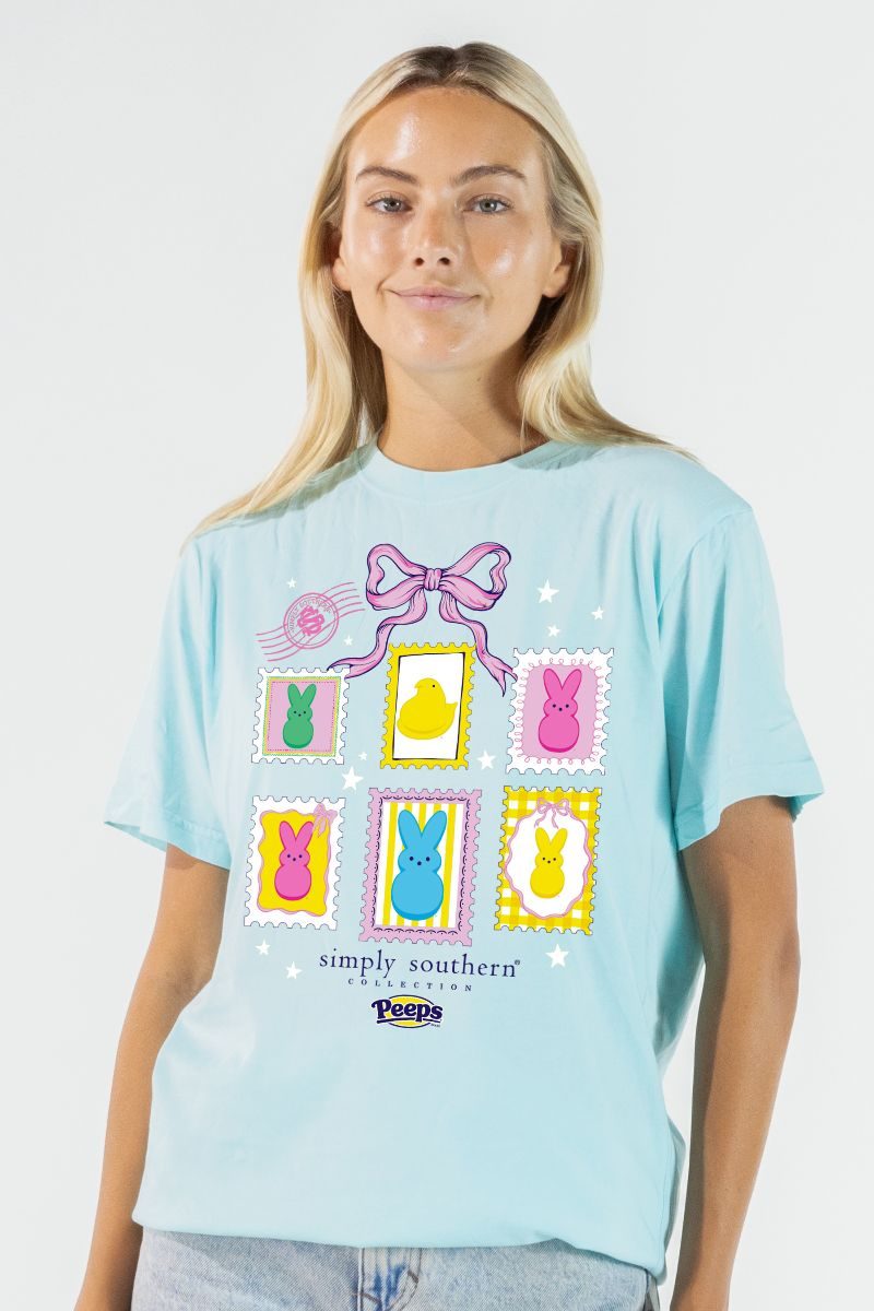 Simply Southern Peeps Stamps Easter - Adult & Kids T-Shirts, Sweatshirts & Hoodies apparel design preview 2