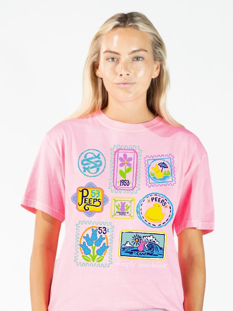 Simply Southern Peeps Stickers Easter Mineral Washed - Adult & Kids T-Shirts, Sweatshirts & Hoodies apparel design preview 2