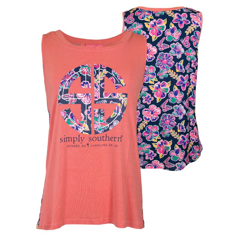 Simply Southern Preppy Butterfly Beach Tank Top - Adult & Kids T-Shirts, Sweatshirts & Hoodies apparel design preview 2