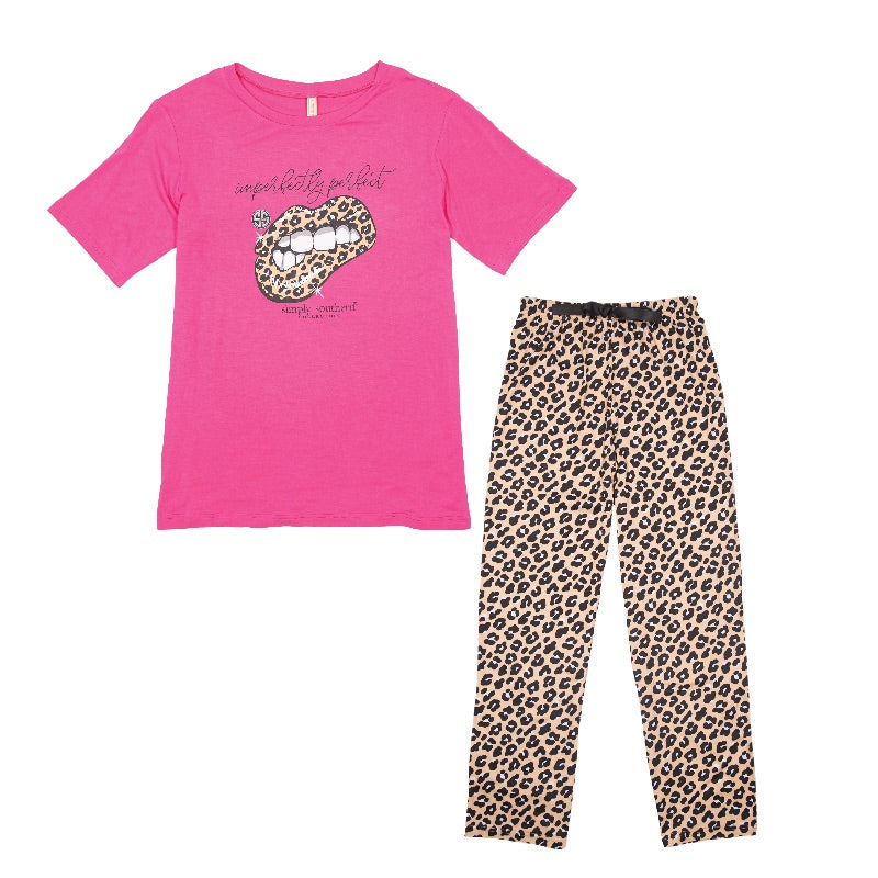 Simply Southern Perfect Leopard Lips PJ Pants Set - Adult & Kids T-Shirts, Sweatshirts & Hoodies apparel design preview 1