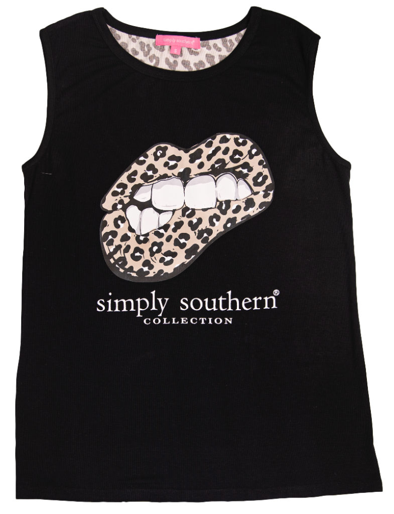 SALE Simply Southern Preppy Leopard Lips Beach Tank - Adult & Kids T-Shirts, Sweatshirts & Hoodies apparel design preview 2