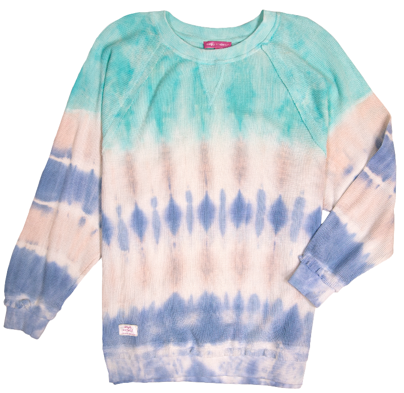 Simply Southern Waves Tiedye Waffle Crew - Adult & Kids T-Shirts, Sweatshirts & Hoodies apparel design preview 1