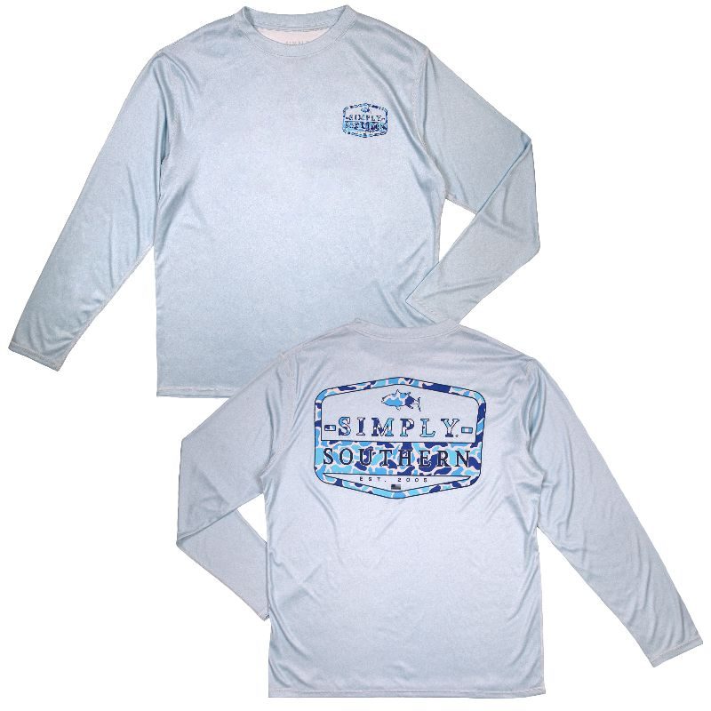Simply Southern Camo Blue Rash Guard Swim UV - Adult & Kids T-Shirts, Sweatshirts & Hoodies apparel design preview 1