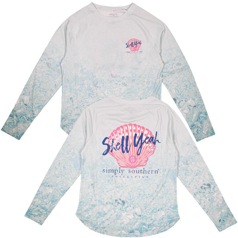 SALE Simply Southern Shell Yea Rash Guard Swim UV - Adult & Kids T-Shirts, Sweatshirts & Hoodies apparel design preview 1