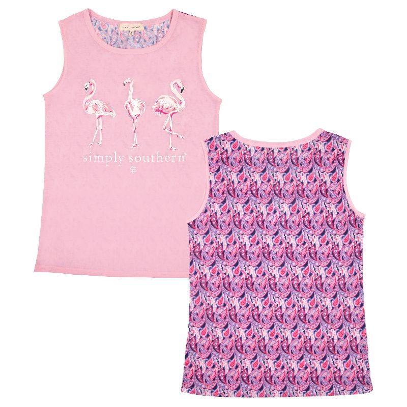 Simply Southern Paisley Flamingo Beach Tank Top - Adult & Kids T-Shirts, Sweatshirts & Hoodies apparel design preview 2