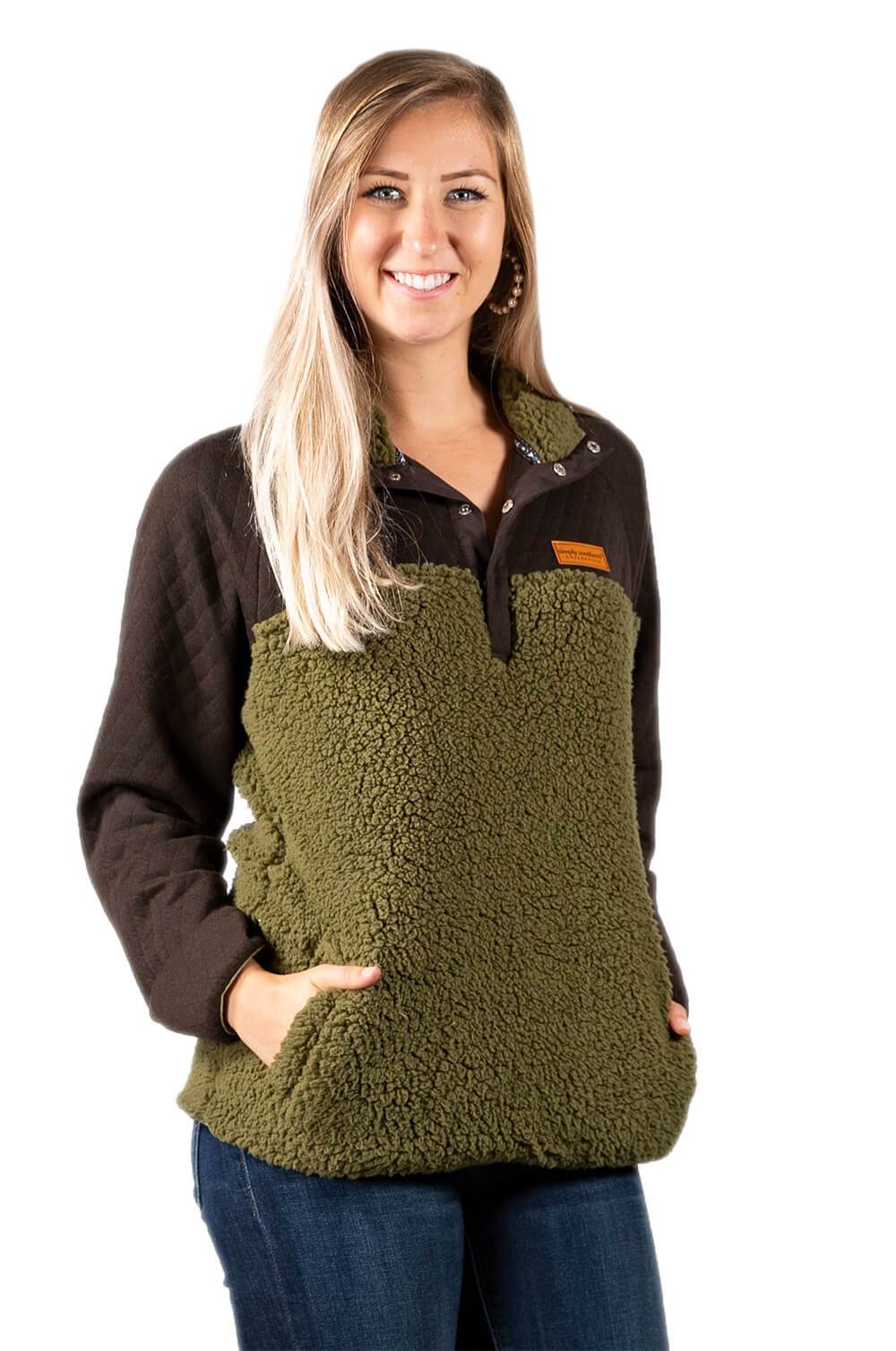 Simply Southern Quilted Fleece Sherpa Army Jacket - Adult & Kids T-Shirts, Sweatshirts & Hoodies apparel design preview 1