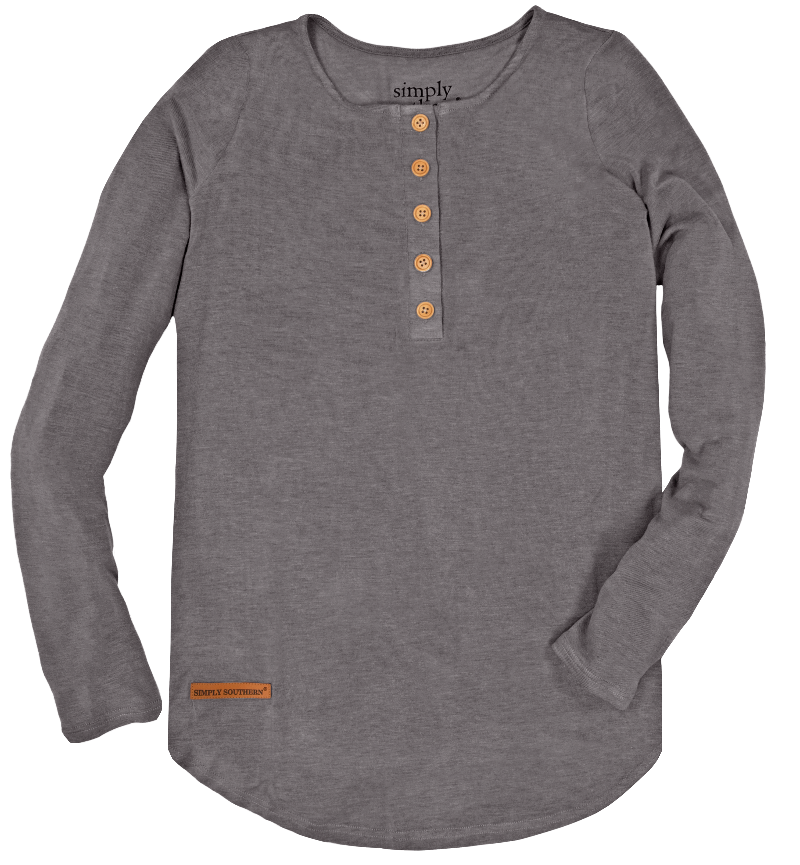 SALE Simply Southern Preppy Henley Grey - Adult & Kids T-Shirts, Sweatshirts & Hoodies apparel design preview 1