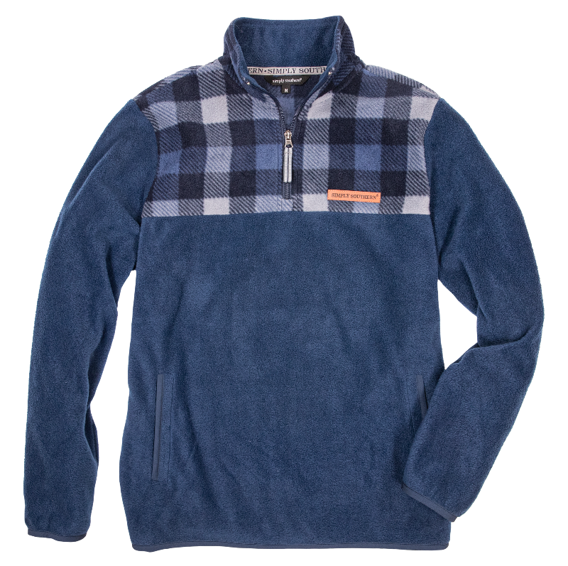 SALE Simply Southern Plaid Navy Fleece Sweater Unisex - Adult & Kids T-Shirts, Sweatshirts & Hoodies apparel design preview 1