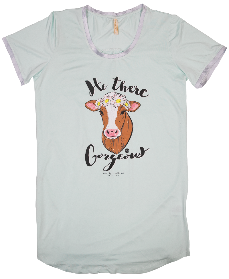 Simply Southern Gorgeous Cow Night Gown - Adult & Kids T-Shirts, Sweatshirts & Hoodies apparel design preview 1