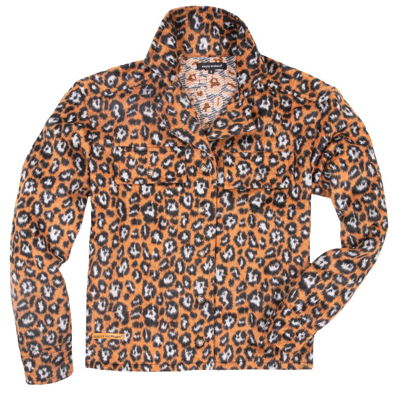 Simply Southern Leopard Sweater Jacket Shacket - Adult & Kids T-Shirts, Sweatshirts & Hoodies apparel design preview 1