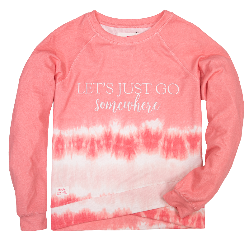 SALE Simply Southern Go Somewhere Stripe Tiedye Crew - Adult & Kids T-Shirts, Sweatshirts & Hoodies apparel design preview 1