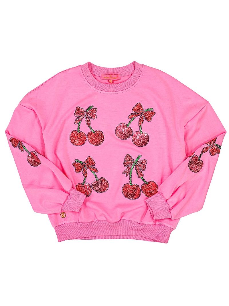 Simply Southern Cherries Sequins Crew - Adult & Kids T-Shirts, Sweatshirts & Hoodies apparel design preview 2