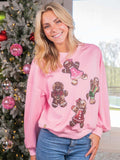 Simply Southern Gingerbread Holiday Sequins Crew - Adult & Kids T-Shirts, Sweatshirts & Hoodies apparel design preview 1