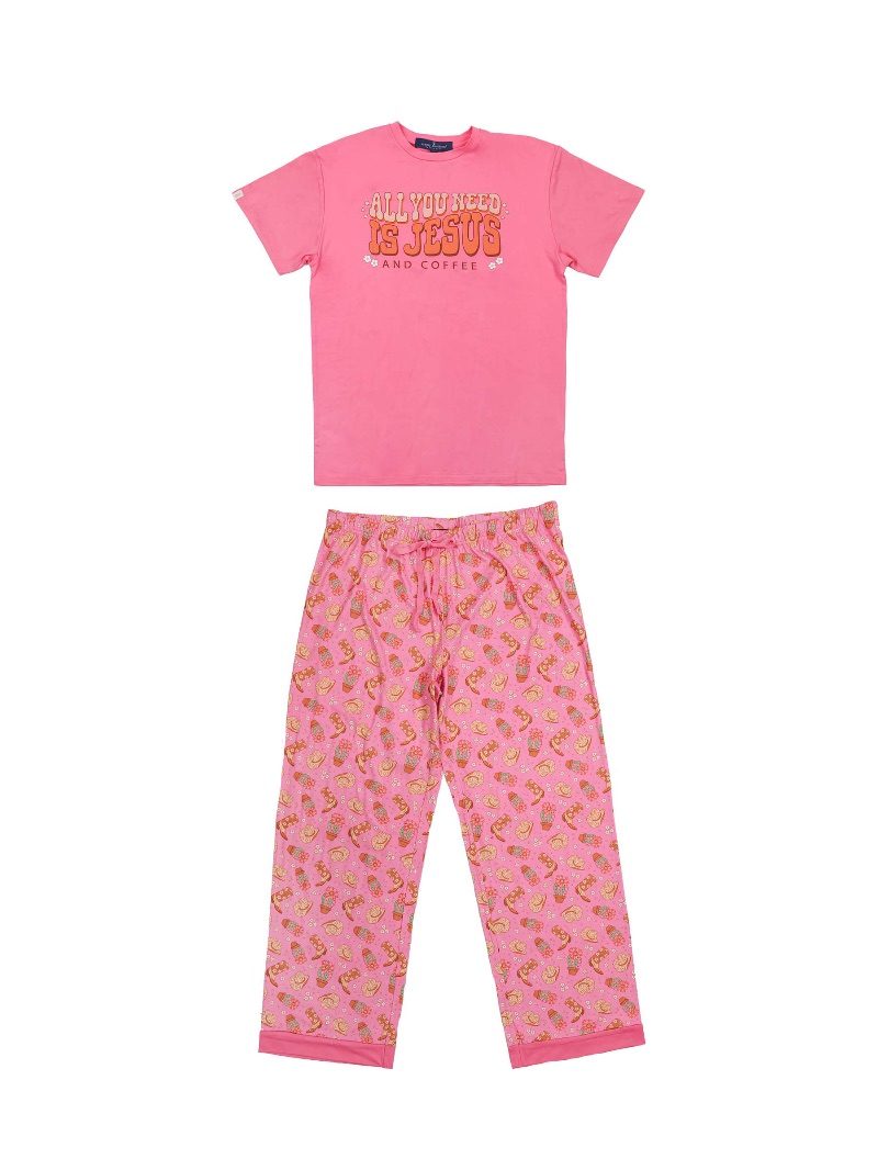 Simply Southern Jesus Coffee PJ Pants Set - Adult & Kids T-Shirts, Sweatshirts & Hoodies apparel design preview 2