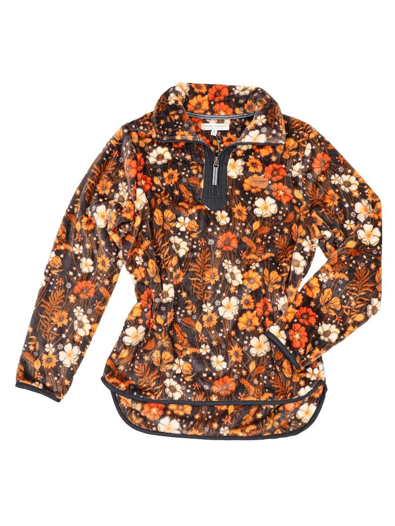 Simply Southern Quarter Zip Vintage Flowers Sweater - Adult & Kids T-Shirts, Sweatshirts & Hoodies apparel design preview 2