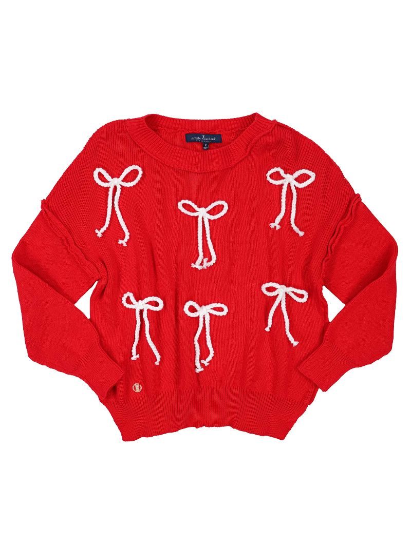Simply Southern Bows Cable Knit Sweater - Adult & Kids T-Shirts, Sweatshirts & Hoodies apparel design preview 2