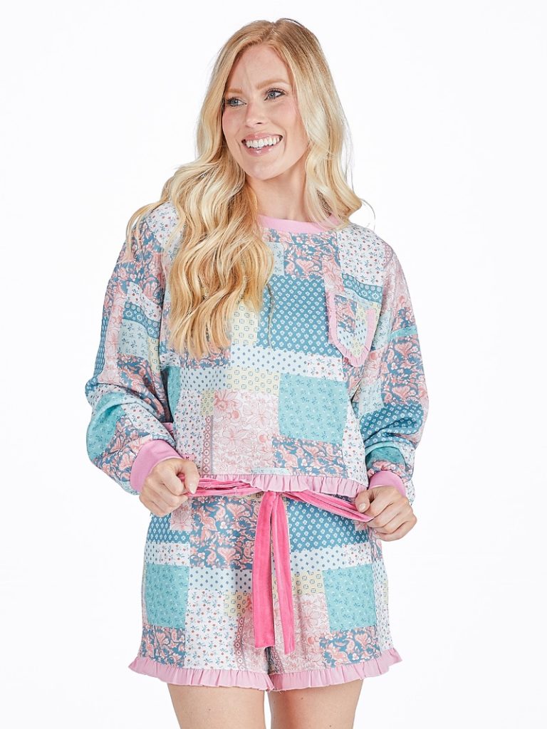 Simply Southern Quilted Pattern Ruffle PJ Shorts Set - Adult & Kids T-Shirts, Sweatshirts & Hoodies apparel design preview 1