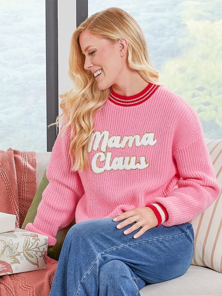 Simply Southern Harper Mama Claus Holiday Crew - Adult & Kids T-Shirts, Sweatshirts & Hoodies apparel design preview 1