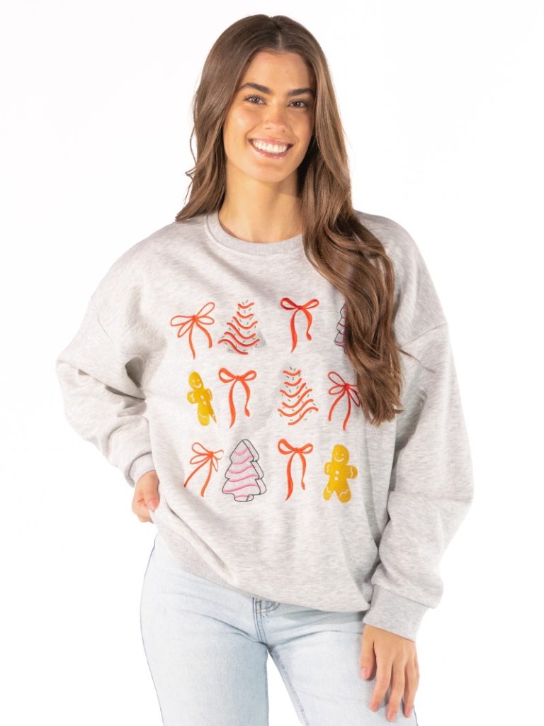Simply Southern 0226 Ribbon Holiday Embroidered Crew - Adult & Kids T-Shirts, Sweatshirts & Hoodies apparel design preview 2