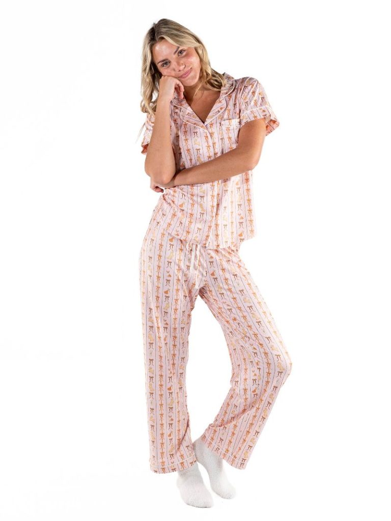 Simply Southern 0226 Dog Ribbon PJ Pants Button Top - Adult & Kids T-Shirts, Sweatshirts & Hoodies apparel design preview 1
