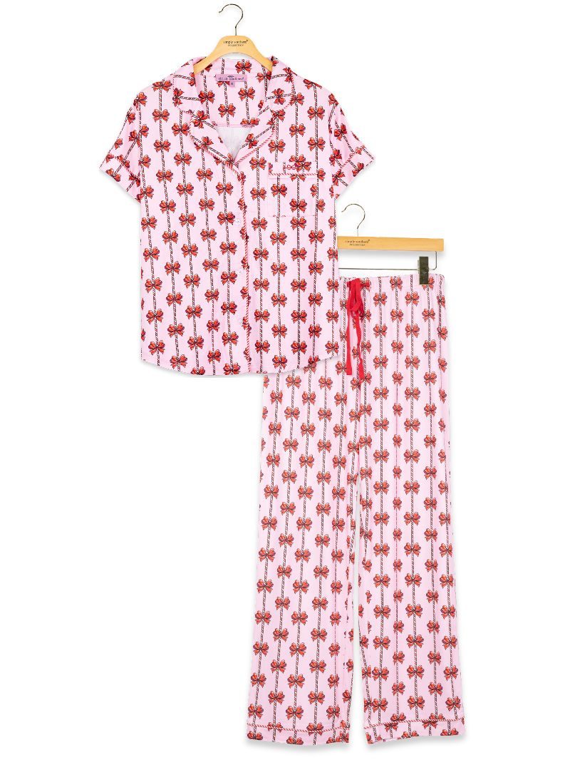 Simply Southern 0226 Mint Bow Holiday PJ Pants Button - Adult & Kids T-Shirts, Sweatshirts & Hoodies apparel design preview 2