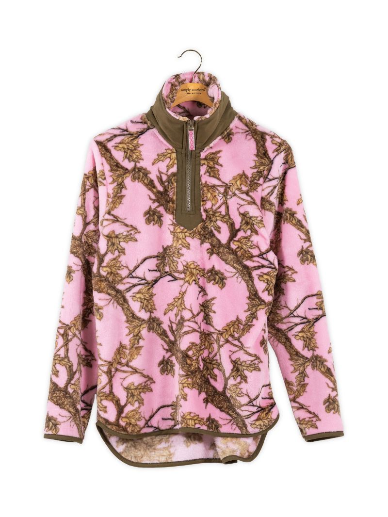 Simply Southern 0226 Quarter Zip Camo Pink Sweater - Adult & Kids T-Shirts, Sweatshirts & Hoodies apparel design preview 2