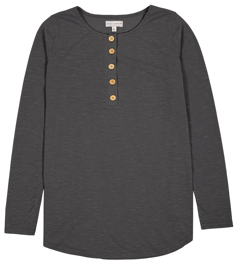 SALE Simply Southern Preppy Henley Dark Grey - Adult & Kids T-Shirts, Sweatshirts & Hoodies apparel design preview 1