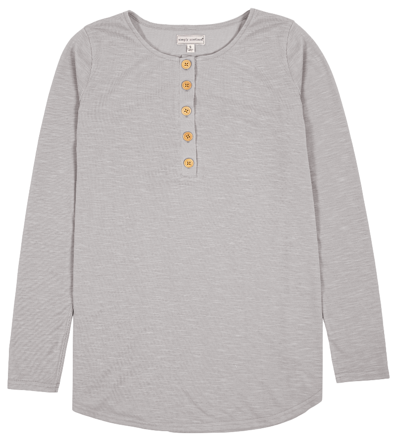 SALE Simply Southern Preppy Henley Grey - Adult & Kids T-Shirts, Sweatshirts & Hoodies apparel design preview 1