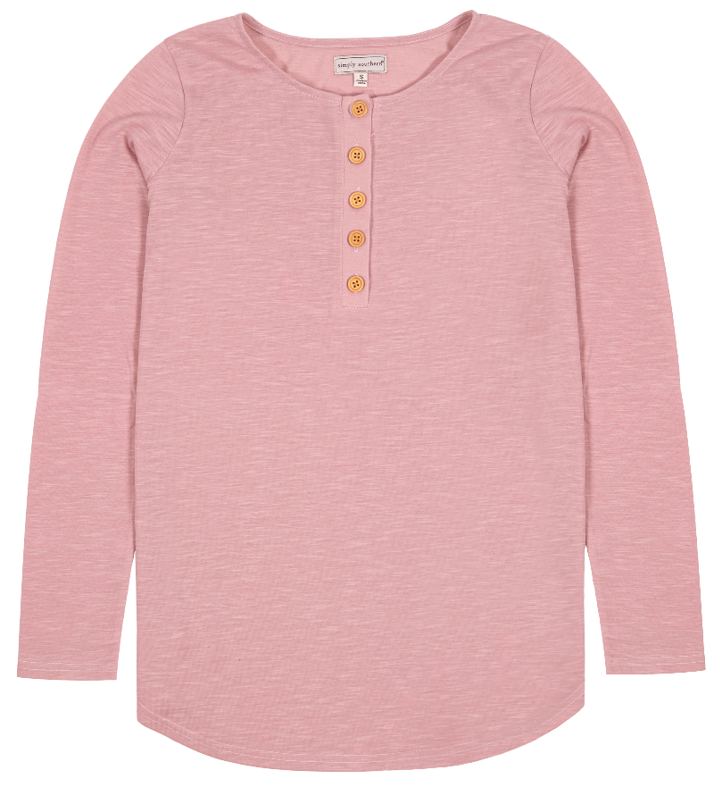 SALE Simply Southern Preppy Henley Rose - Adult & Kids T-Shirts, Sweatshirts & Hoodies apparel design preview 1