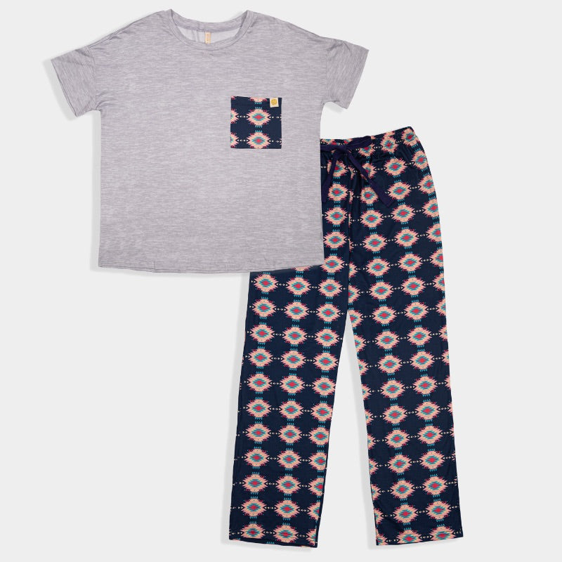 Simply Southern Aztec Navy PJ Pants Set - Adult & Kids T-Shirts, Sweatshirts & Hoodies apparel design preview 1