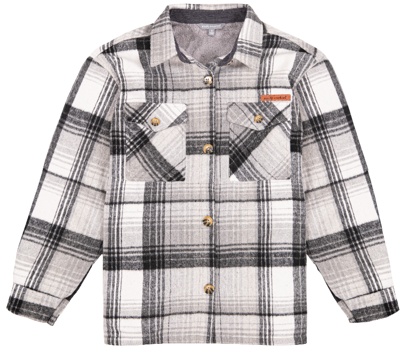 Simply Southern Grey Plaid Sherpa Lined Sweater - Adult & Kids T-Shirts, Sweatshirts & Hoodies apparel design preview 1