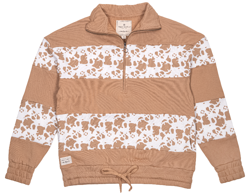 SALE Simply Southern Quarter Zip Stripe Cow Jacket - Adult & Kids T-Shirts, Sweatshirts & Hoodies apparel design preview 2