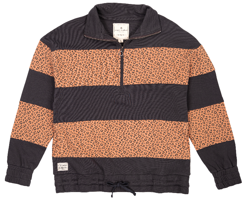 SALE Simply Southern Quarter Zip Stripe Leopard - Adult & Kids T-Shirts, Sweatshirts & Hoodies apparel design preview 1