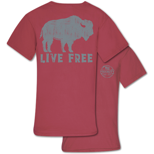 Couture Priority Live Free Buffalo Comfort Colors - Adult & Kids T-Shirts, Sweatshirts & Hoodies apparel design preview 1