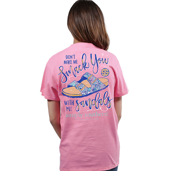 SALE Simply Southern Preppy Smack You With My Sandals - Adult & Kids T-Shirts, Sweatshirts & Hoodies apparel design preview 2