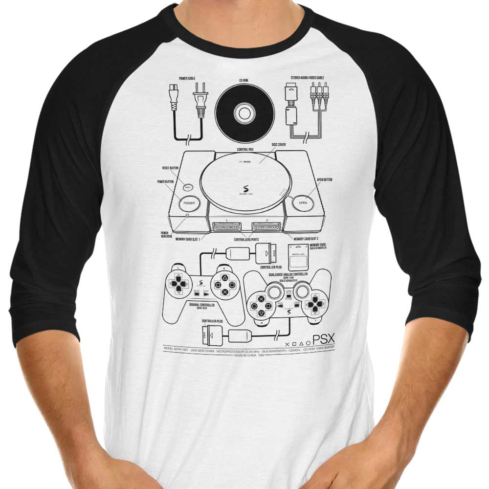 PSX 3/4 Sleeve Raglan - Adult & Kids T-Shirts, Sweatshirts & Hoodies apparel design preview 1