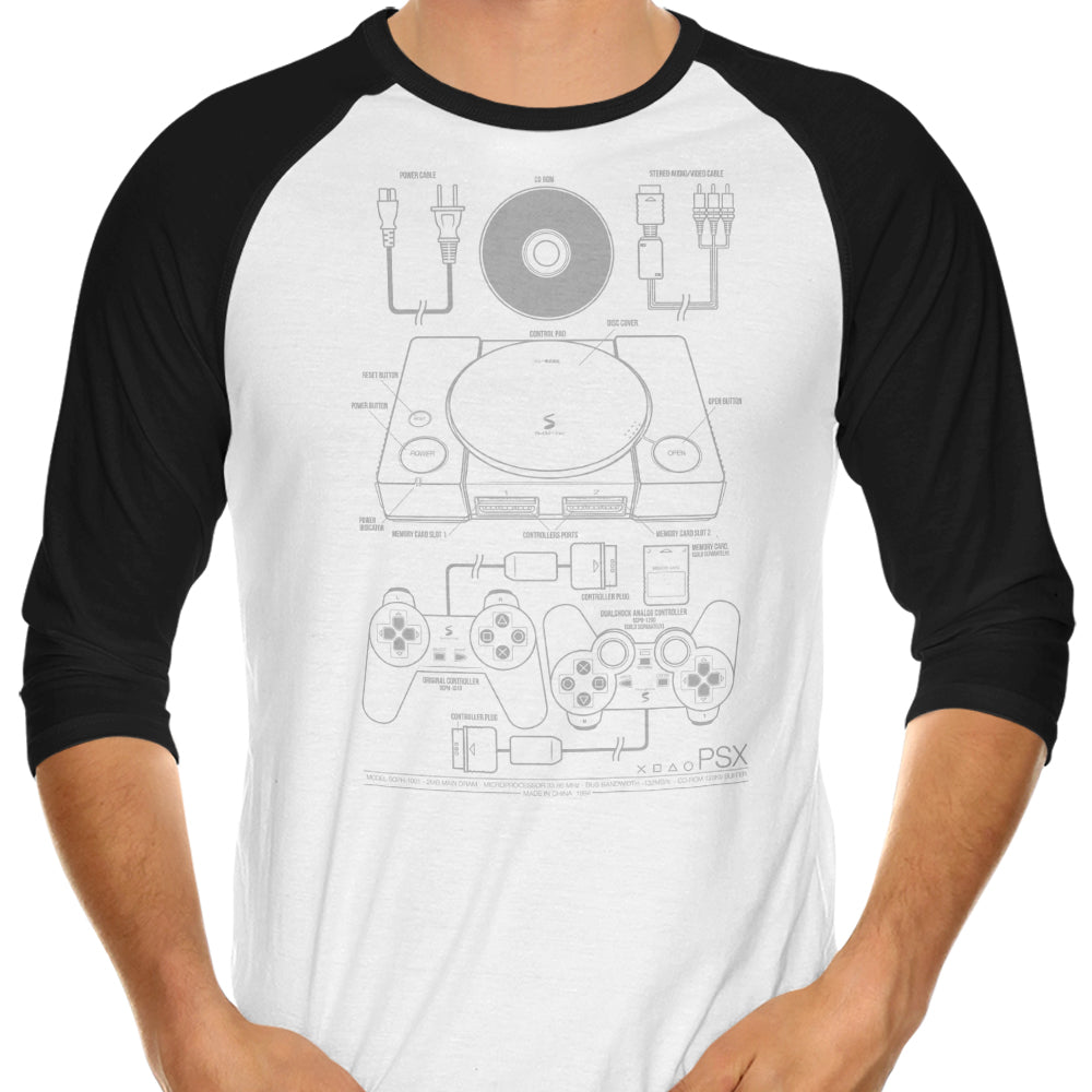PSX (Alt) 3/4 Sleeve Raglan - Adult & Kids T-Shirts, Sweatshirts & Hoodies apparel design preview 1