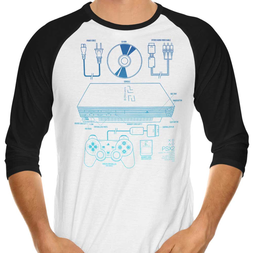 PSX2 3/4 Sleeve Raglan - Adult & Kids T-Shirts, Sweatshirts & Hoodies apparel design preview 1