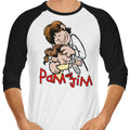 Pam and Jim 3/4 Sleeve Raglan - Adult & Kids T-Shirts, Sweatshirts & Hoodies apparel design preview 1