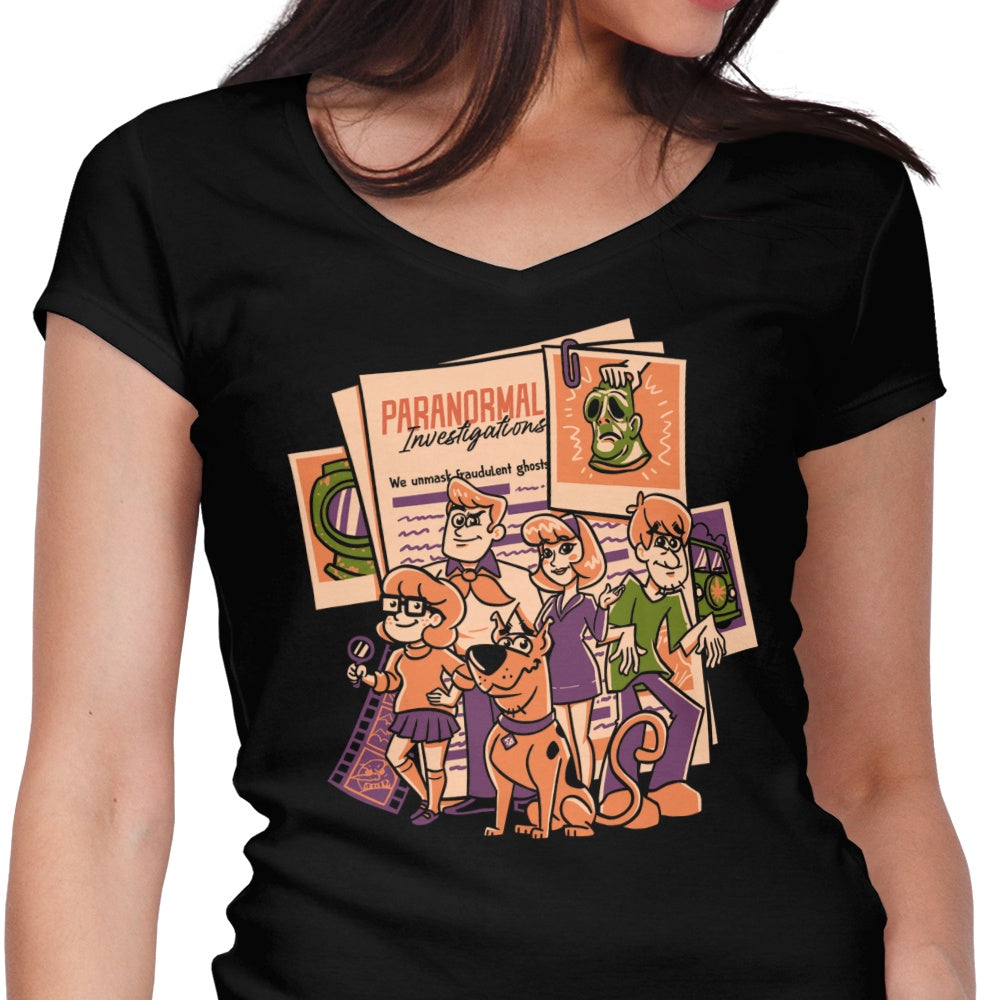 Paranormal Investigation Women's V-Neck - Adult & Kids T-Shirts, Sweatshirts & Hoodies apparel design preview 1