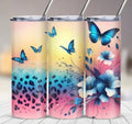 Ombre Pastel Butterflies 20 oz Skinny Tumbler Cup - Adult & Kids T-Shirts, Sweatshirts & Hoodies apparel design preview 1