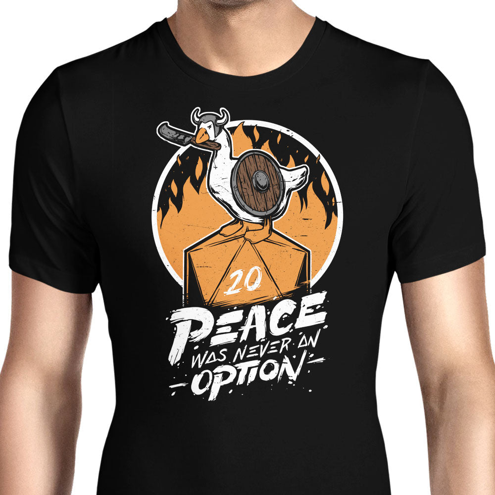 Peace Was Never an Option Men's Apparel - Adult & Kids T-Shirts, Sweatshirts & Hoodies apparel design preview 1