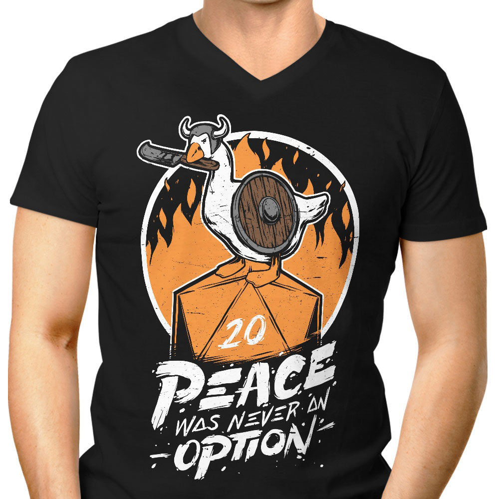Peace Was Never an Option Men's V-Neck - Adult & Kids T-Shirts, Sweatshirts & Hoodies apparel design preview 1