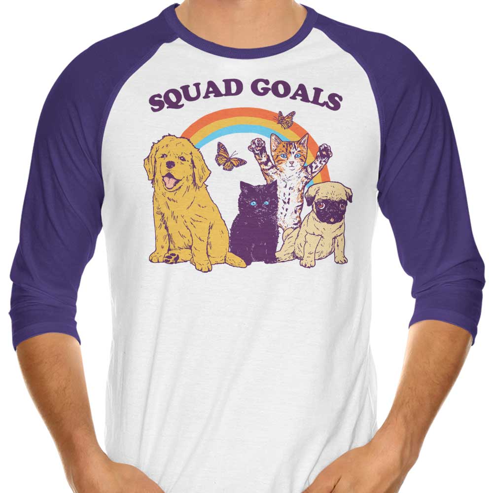 Pet Squad Goals 3/4 Sleeve Raglan - Adult & Kids T-Shirts, Sweatshirts & Hoodies apparel design preview 1
