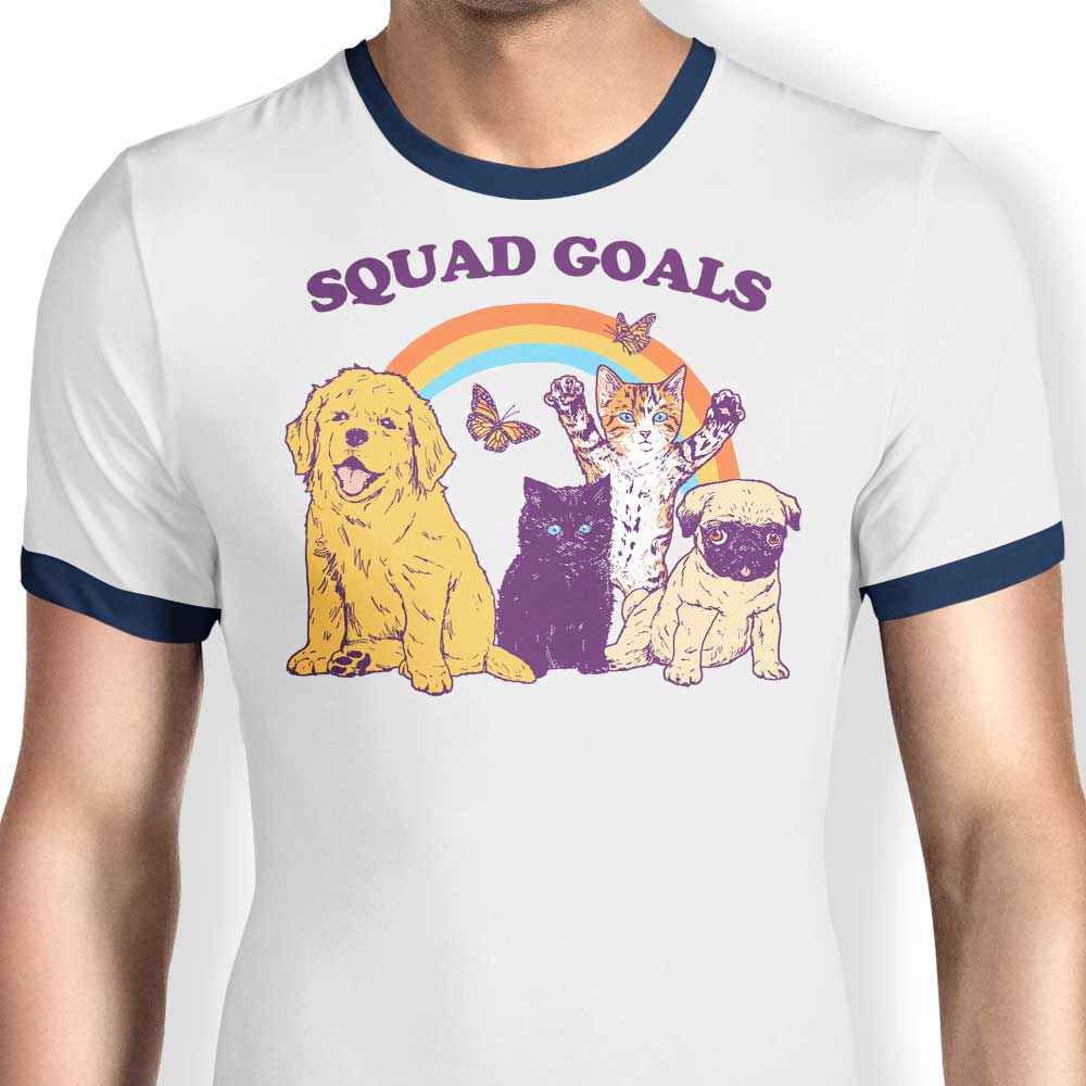 Pet Squad Goals Ringer - Adult & Kids T-Shirts, Sweatshirts & Hoodies apparel design preview 1
