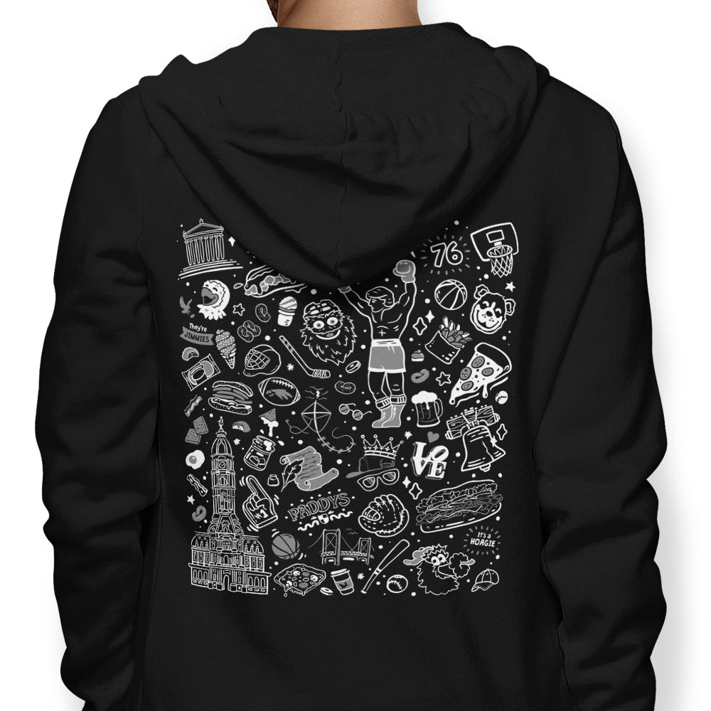 Philly Icons (Black) - Adult & Kids T-Shirts, Sweatshirts & Hoodies apparel design preview 1