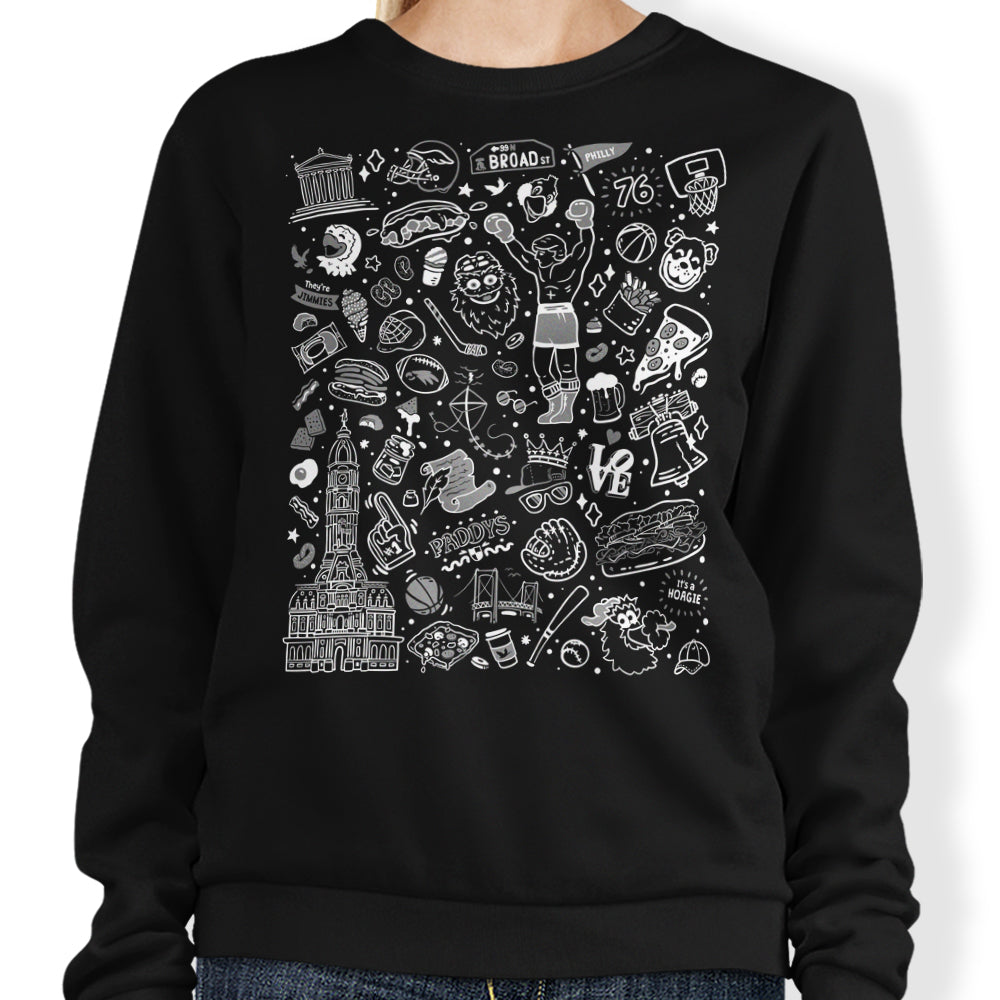 Philly Icons (Black) - Adult & Kids T-Shirts, Sweatshirts & Hoodies apparel design preview 1