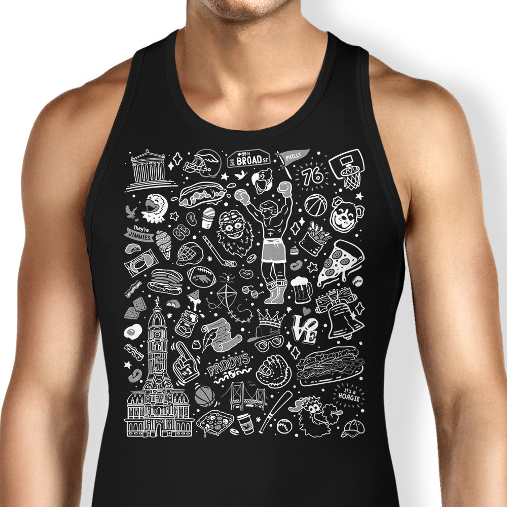 Philly Icons (Black) Tank Top - Adult & Kids T-Shirts, Sweatshirts & Hoodies apparel design preview 1
