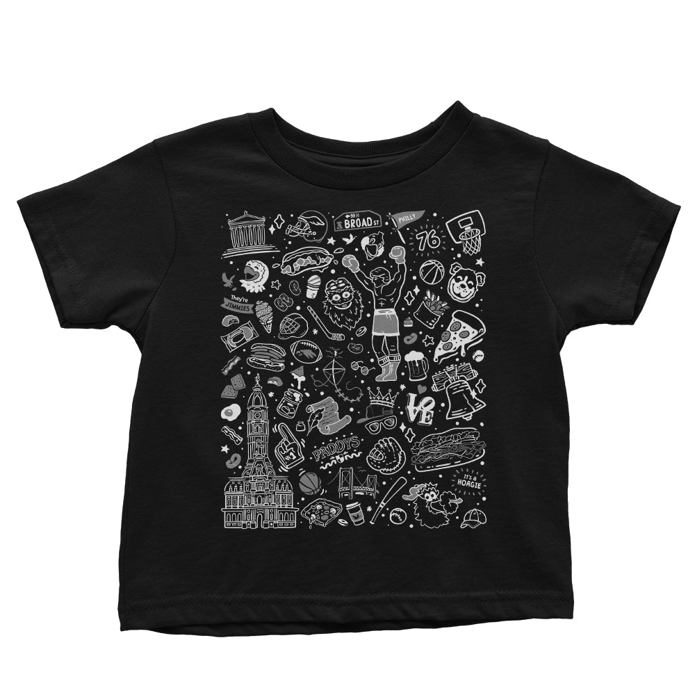 Philly Icons (Black) Youth Apparel - Adult & Kids T-Shirts, Sweatshirts & Hoodies apparel design preview 2